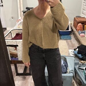 Gold shimmer cropped Sweater